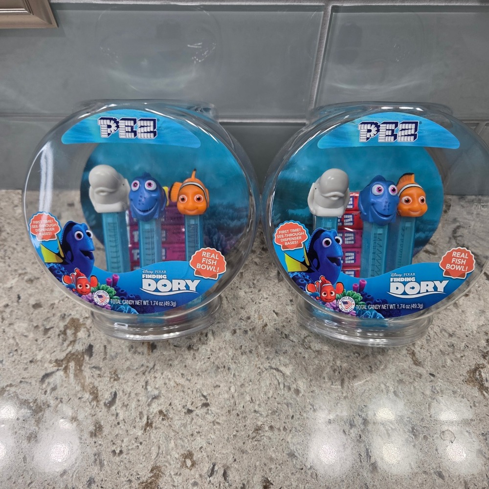 Finding Dory PEZ Dispensers Fish Bowl Candy Set Lot of 2 NEW Disney